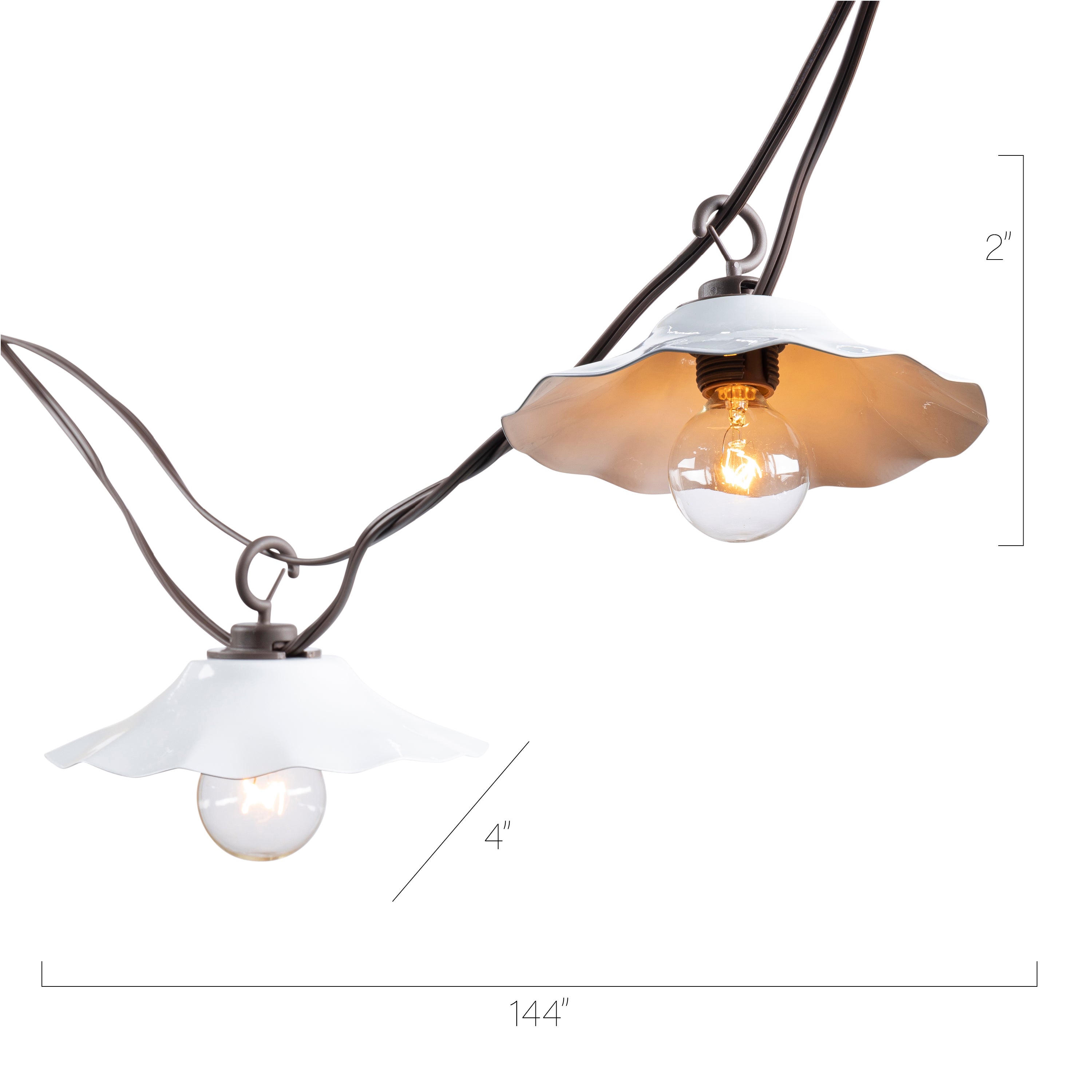 12 Foot Shaded Decorative G40 Patio String Lights